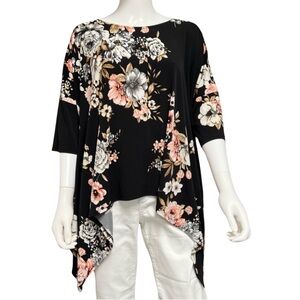White Birch Floral Top Sz Medium